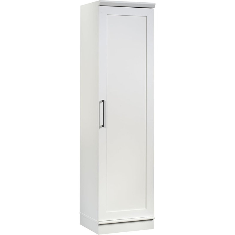 Armoire de rangement étroite avec tablettes réglables - blanc doux