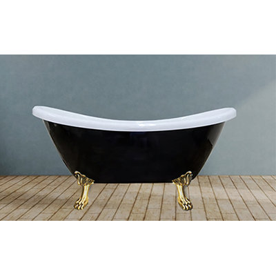 Daphne 69" x 30" Clawfoot Soaking Fiberglass Bathtub