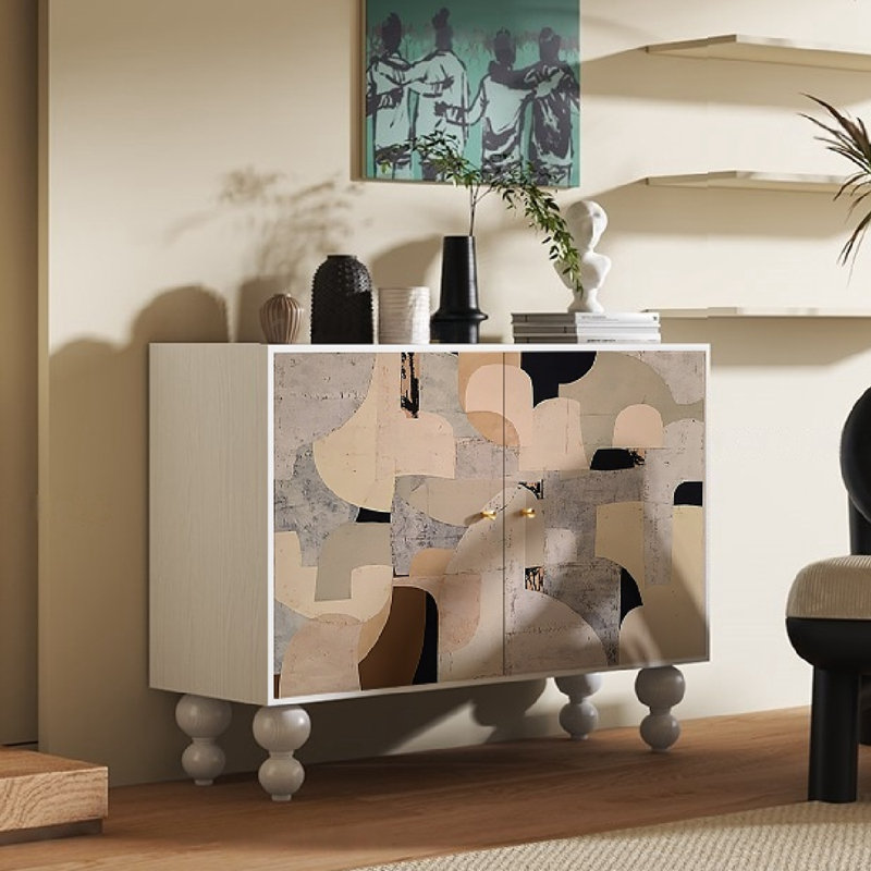 Double Door  Accent Cabinet and Storage Console, White