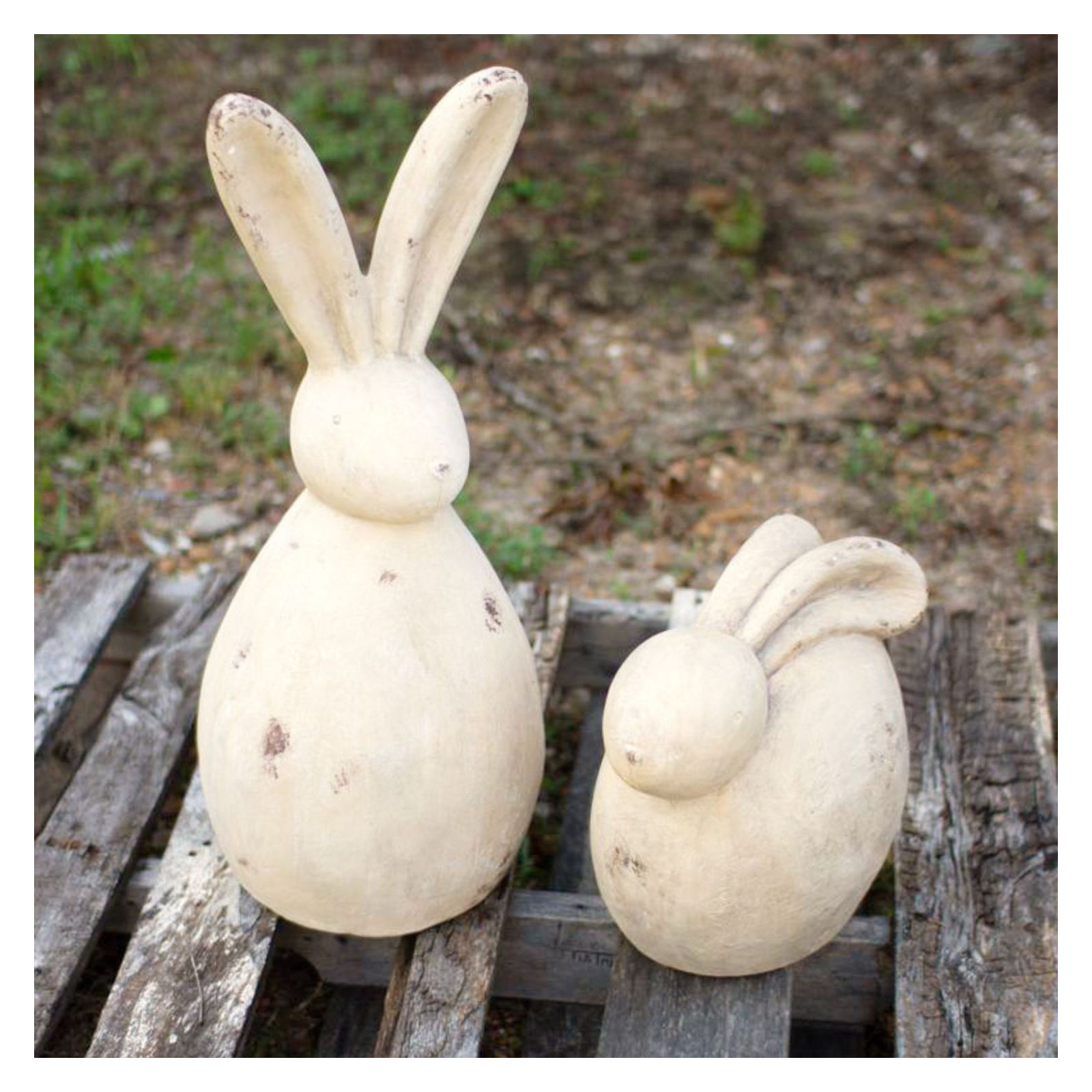 Wingrove Rabbit 2 Piece Statue Set