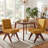 Turfed Linen Upholstered Dining Chair Armless Parsons Side Chair With Solid Wood Legs-109248745
