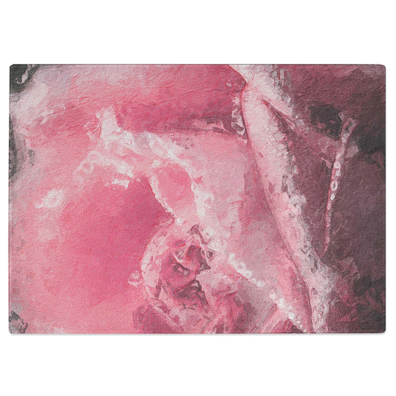 Tempered Glass Petals of a Rose Chopping Board, 28.5 cm W x 20 cm L
