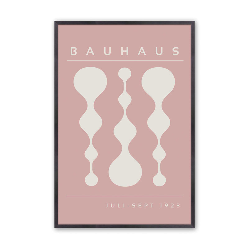 Pink Retro Bauhaus II, impression dans un cadre, H 15,25 po x l 12,25 po x P 1,25 po, Zinc patiné
