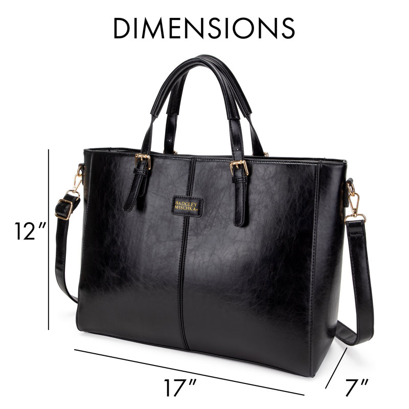 Sac de voyage de fin de semaine Badgley Mischka Julia 24L en cuir végétalien, Noir