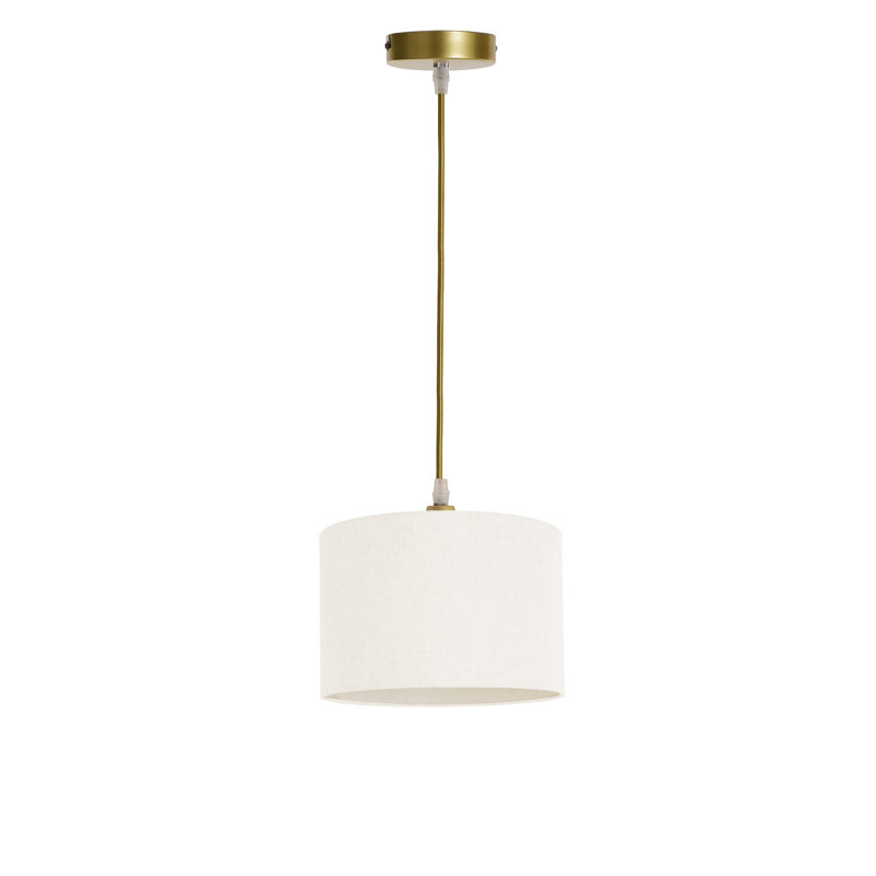 Khamoni 1 - Light Drum Pendant, 105cm H x 71cm W x 64cm D, White, Gold