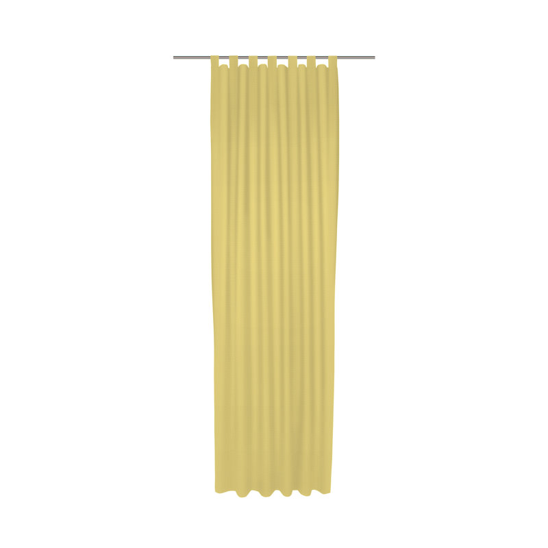 Uni Collection Light 100% Cotton Opaque Tab Top Single Curtain Panel, 142cm wide x 295cm high, Yellow