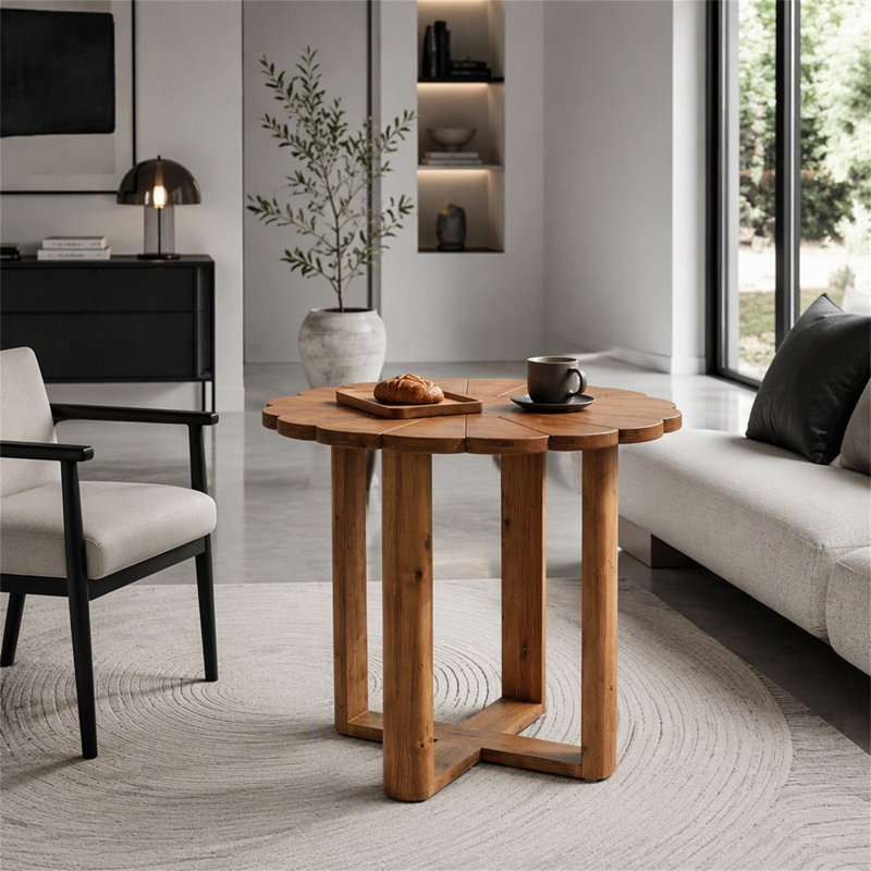 with Solid Wood Base Dining Table
