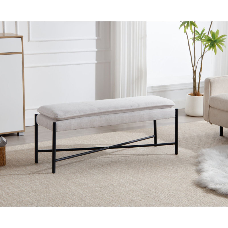 Tavione Upholstered Bench, Beige
