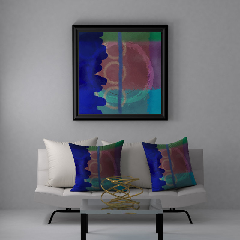 Abstract Reversible Throw Pillow, 18" H x 18" W