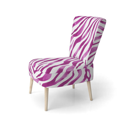 Zebra Striped - Upholstered Cabin & Lodge Accent Side Chair by Dakota Fields