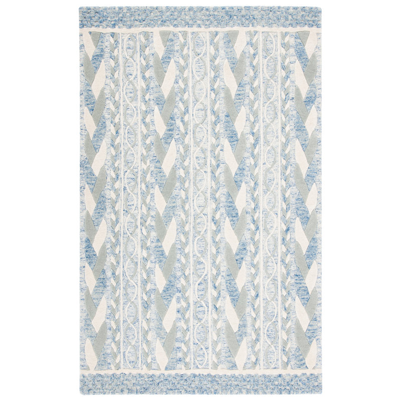 Tapis en laine et coton touffeté à la main Adanelly, Rectangle 4 pi x 6 pi