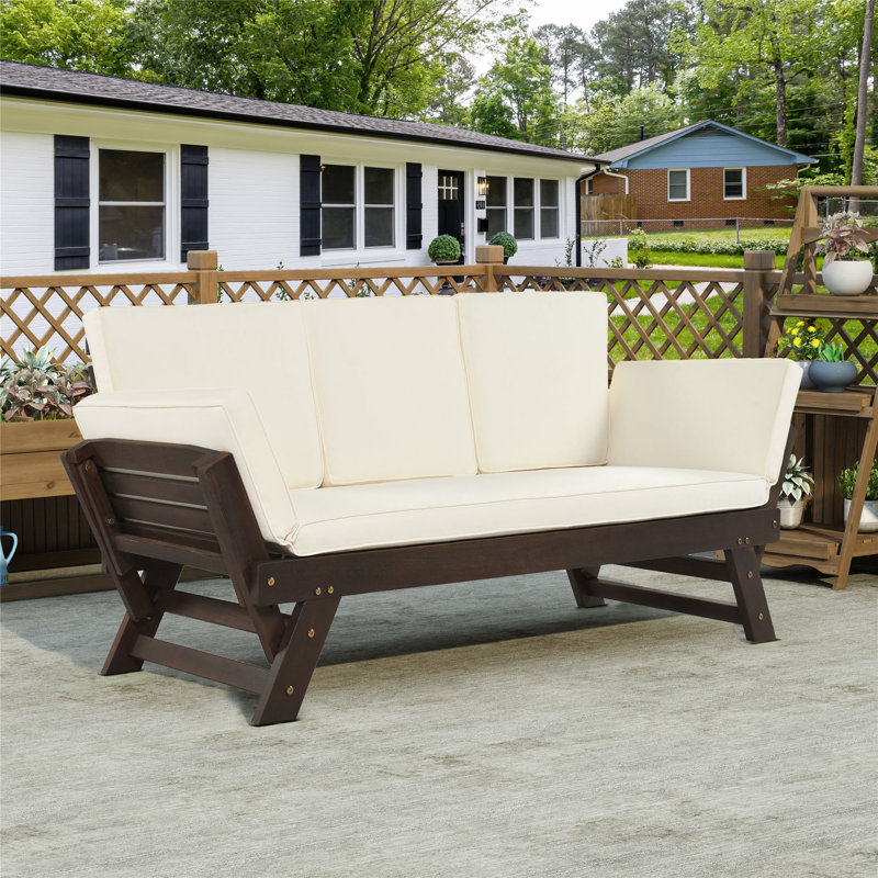 Canapé et méridienne 78,4 po, 100% polyester beige