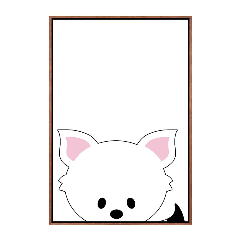Art peekaboo ii, H 26 po x l 18 po x P 1,5 po, Toile avec cadre en bois classique