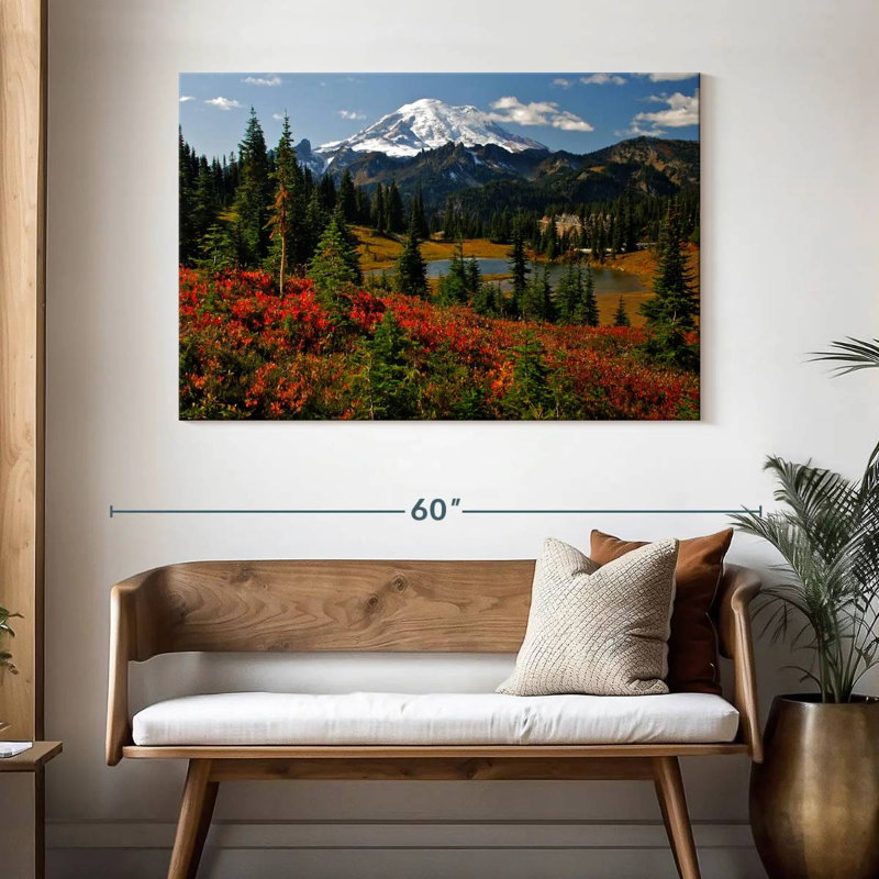 Alvord Mt. Rainier, teintes d'automne, H 32 po x l 48 po