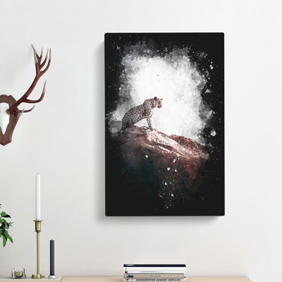 Leopard upon the Rock - Wrapped Canvas