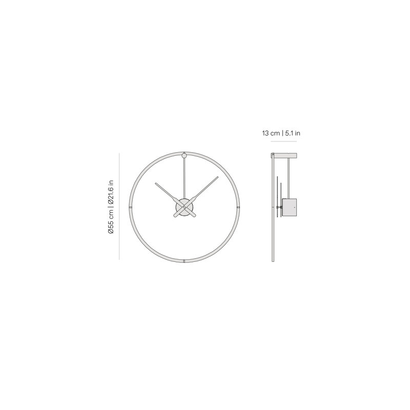 Ombra Solid Wood Skeleton Wall Clock, Medium