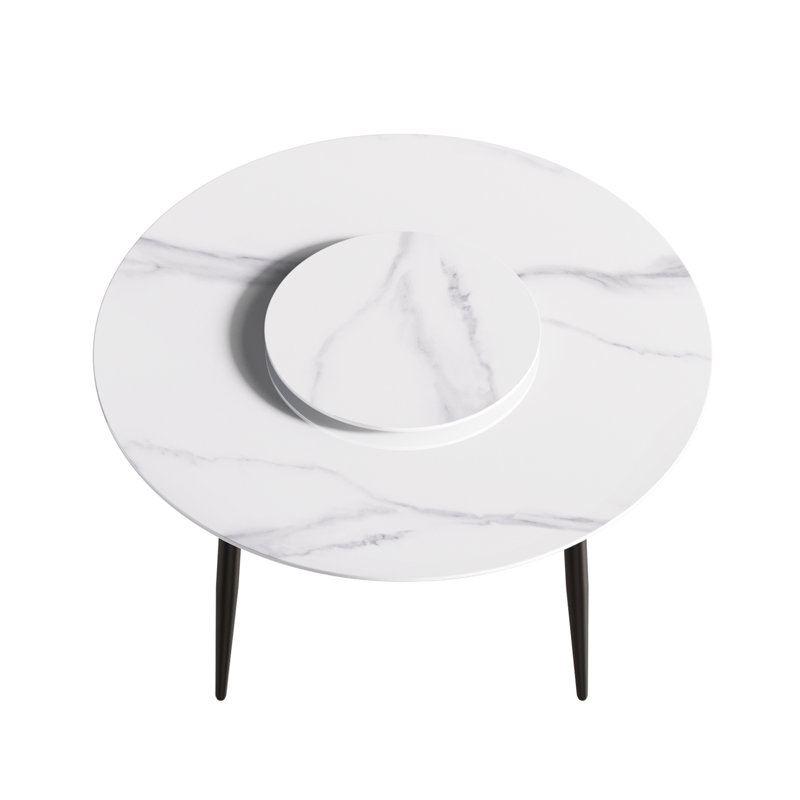 Table de salle à manger à quatre pieds, Noir, Blanc