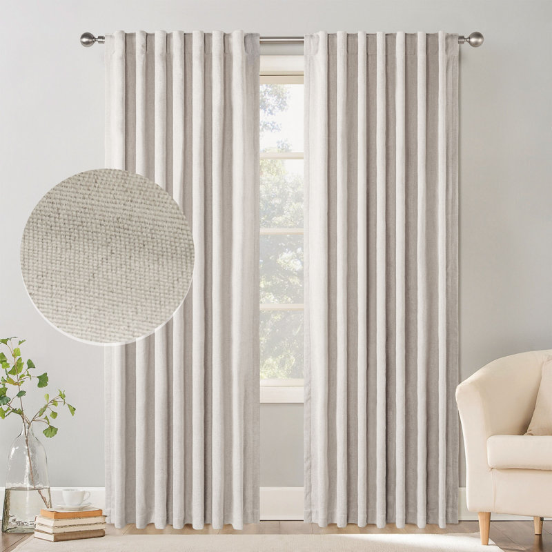 Paire de rideaux occultant en chenille (2 panneaux), L 52 po x L 84 po, Crème