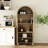 70.9" Tall Arched Display Storage Bookcase With Open Shelves And Cabinet (Set Of 2)-1713508032