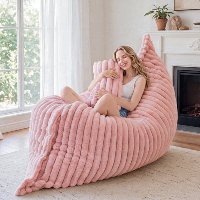 3-In-1 Pink Bean Bag Chair
