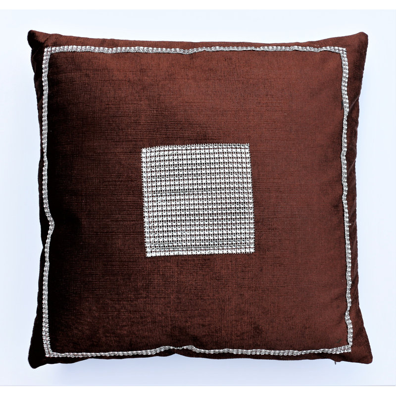 Housse de coussin carrée Dykstra, Marron