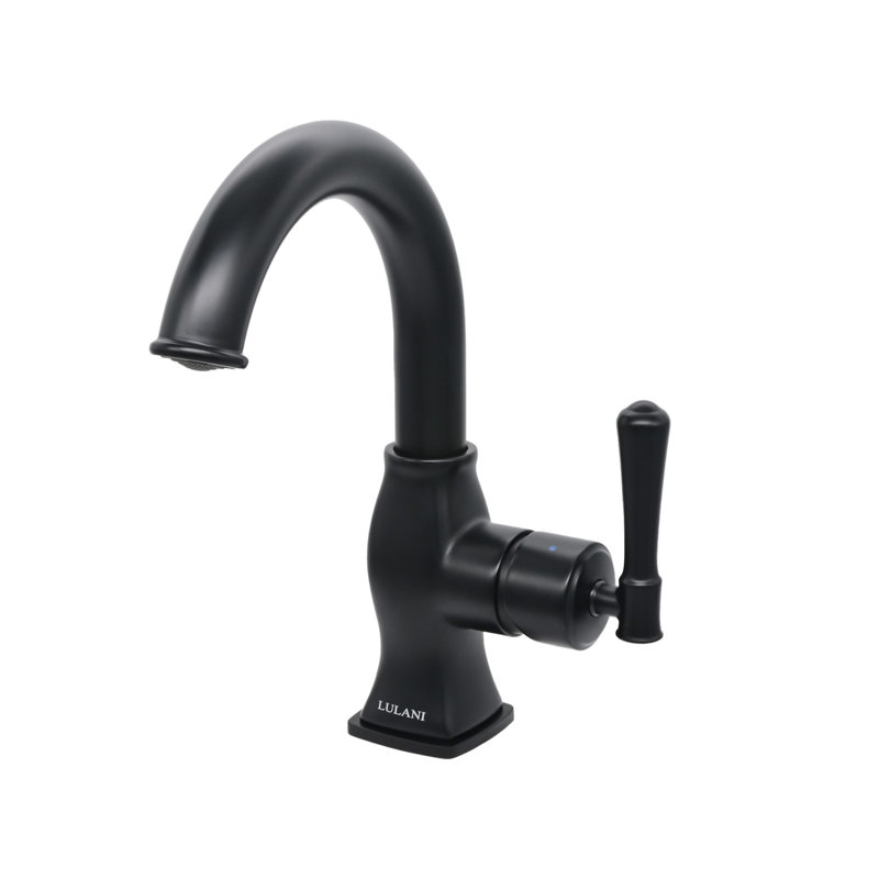 Lulani Aurora Single Hole Bathroom Faucet with Drain Assembly, Matte Black