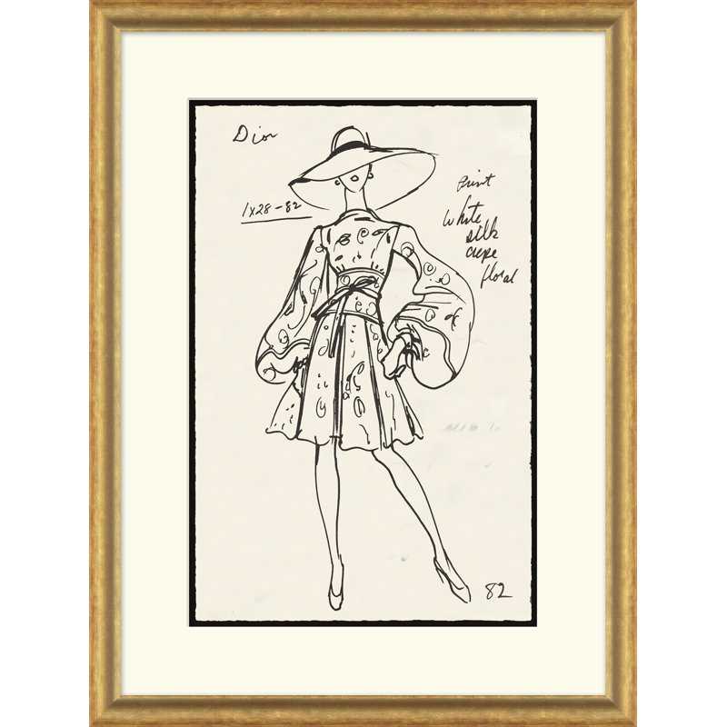 Vintage Fashion Sketches Print by Esther Larson