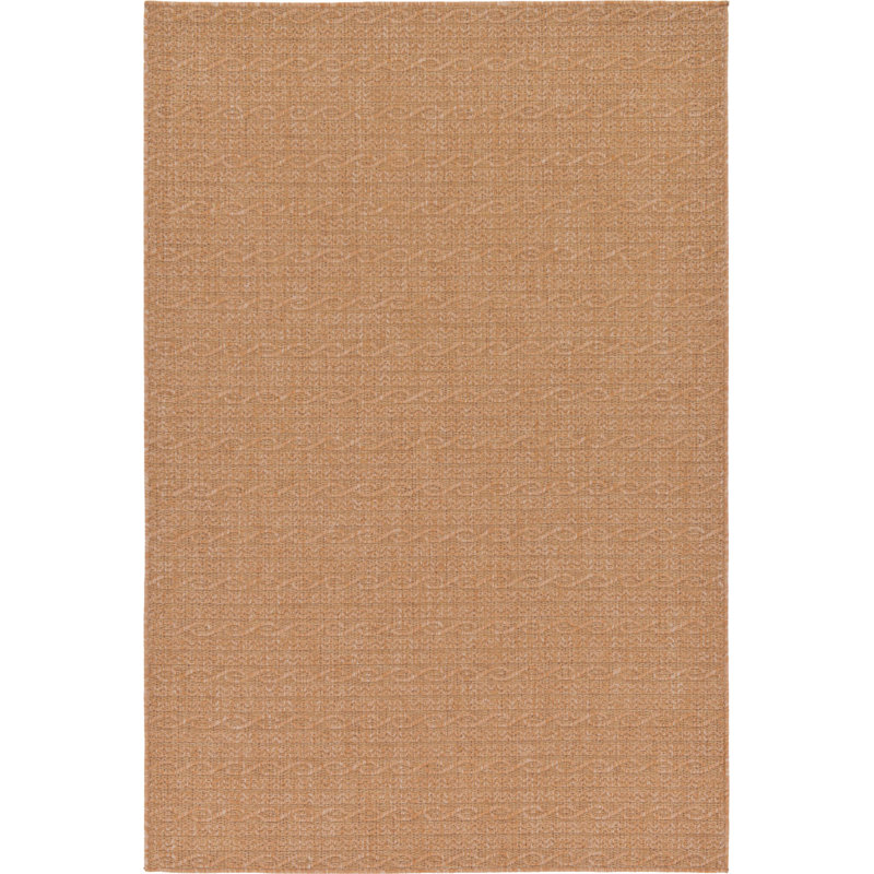 Snelling Abstract Indoor / Outdoor Rug, Rectangle 5'3" x 8', Light Brown