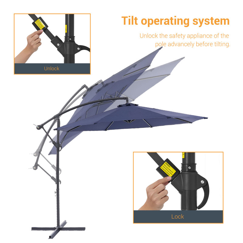 Parasol excentré de patio 10', Marine