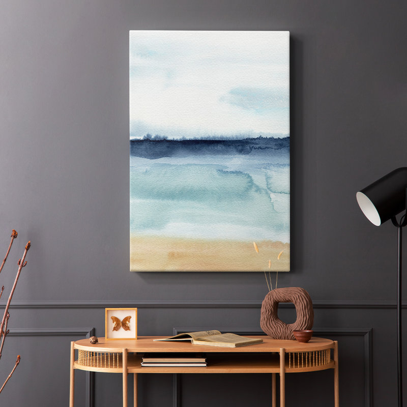 Aquarelle, horizon de l'océan I - galerie Cavas, H 18 po x l 12 po