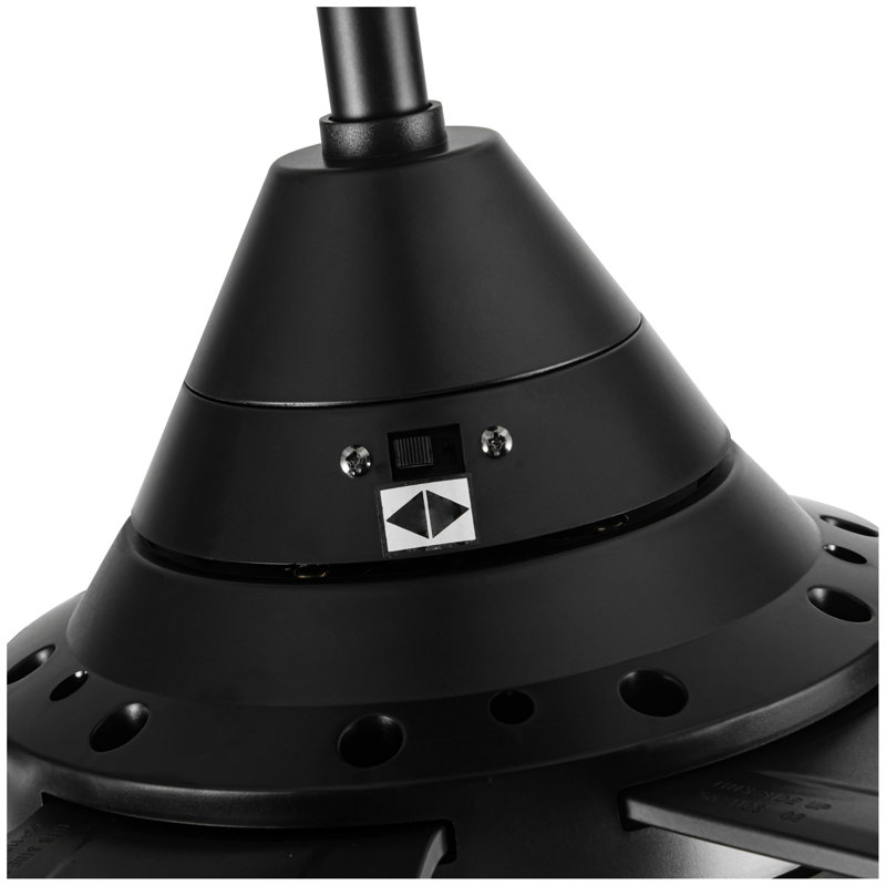 56 Inch Indoor Black Ceiling Fan With Light