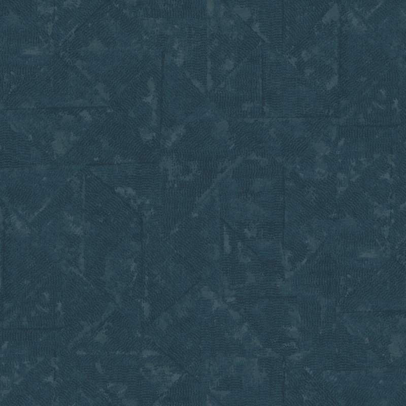 Absolutely Chic Distressed Geometric Motif 33' L x 21" W Wallpaper Roll, Blue