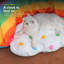 Tunnel de jeu pliable 2 en 1 pour chat arc-en-ciel avec coussin nuage, herbe à chat, papier froissé et balles suspendues