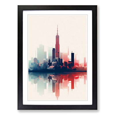 Skyline Minimalism Art - Framed Print