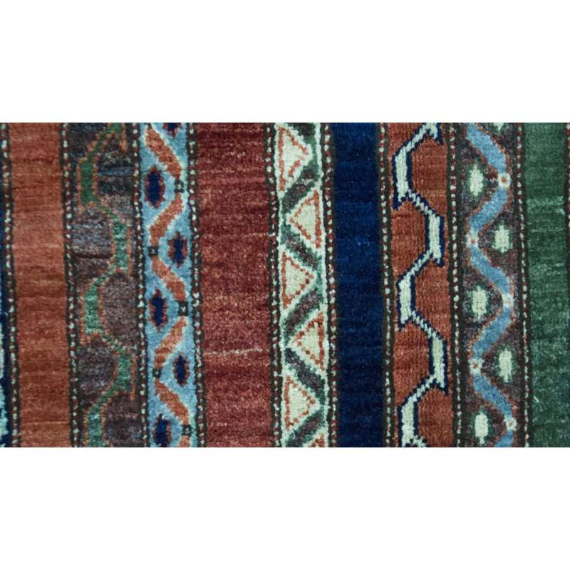 One-of-a-Kind Aryana Hand-Knotted High-Quality Red/Blue/Green/Ivory Area Rug