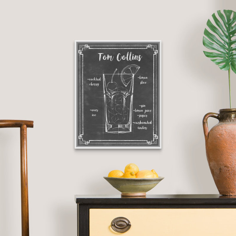 Mixology II - impression sur toile, Cadre flottant blanc, H 21,7 po x l 17,7 po x P 1,75 po