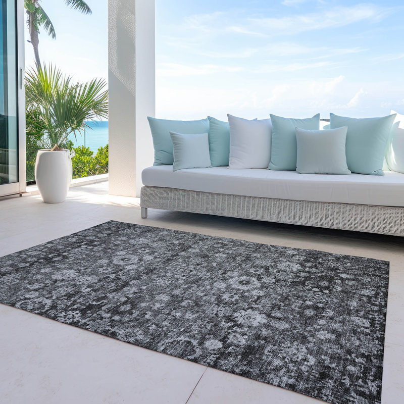 Kaylani Washable Oriental Indoor / Outdoor Rug, Rectangle 10' x 14'