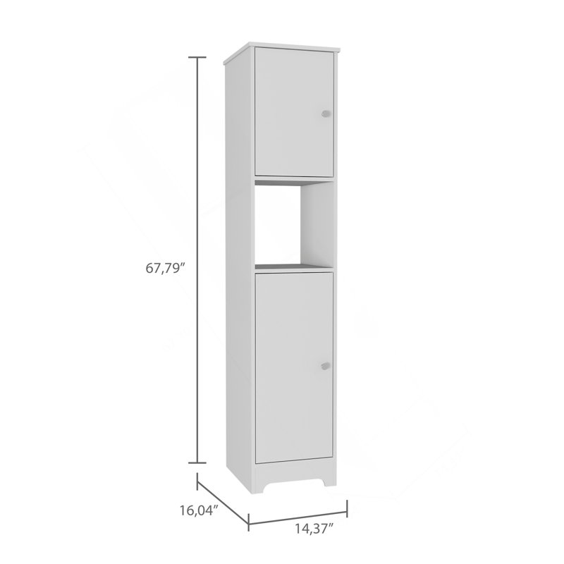 Armoire à linge ibis, portes doubles, quatre tablettes intérieures, deux armoires - blanc