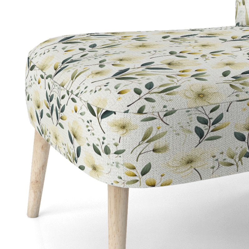 Minimalist Botany I - Chaise d'appoint rembourrée bohémienne et éclectique