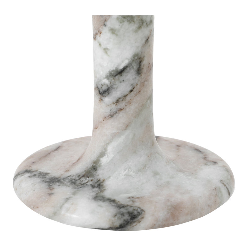 Marble Tabletop Candlestick, 5.5" H x 4" W x 4" D, Brown Torrent Marble