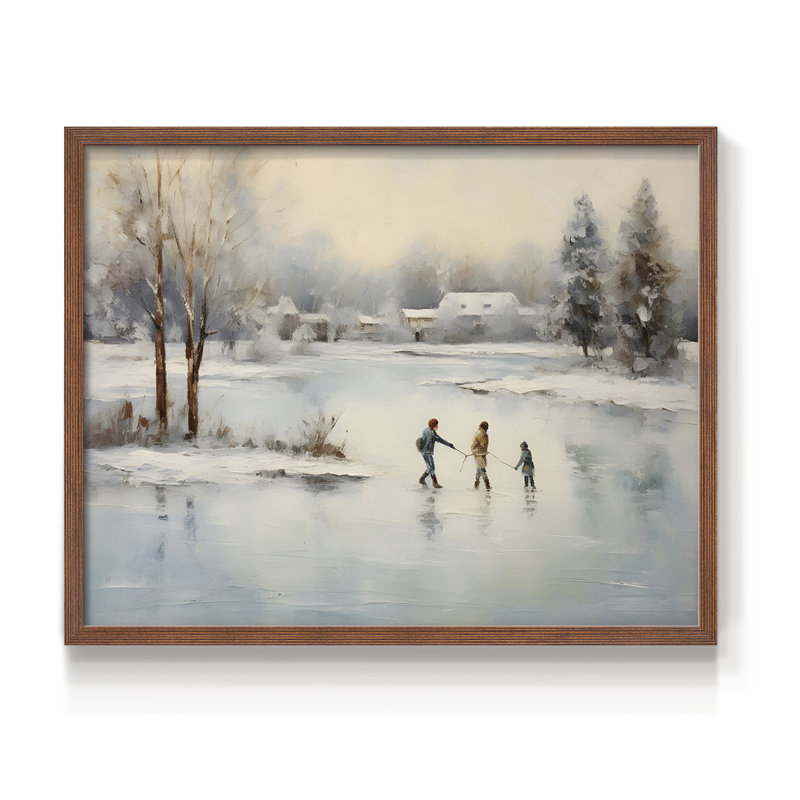 Paysages rétro-CLVI-impression encadrée - réaménageable, H 8 po x l 10 po, Noyer