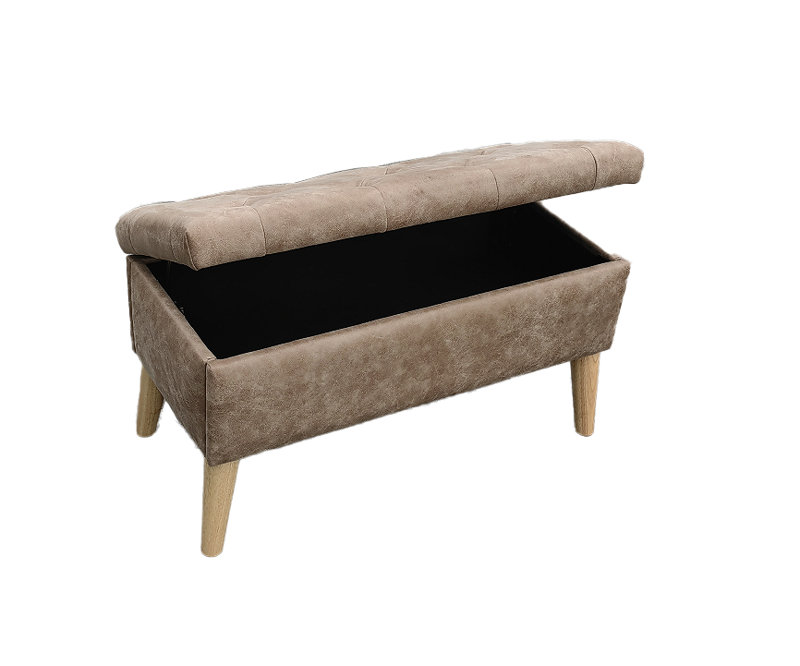 Banc de rangement avec repose-pieds Nova, Brown