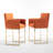 Upholstered Counter Stool With Metal Frame-595054617