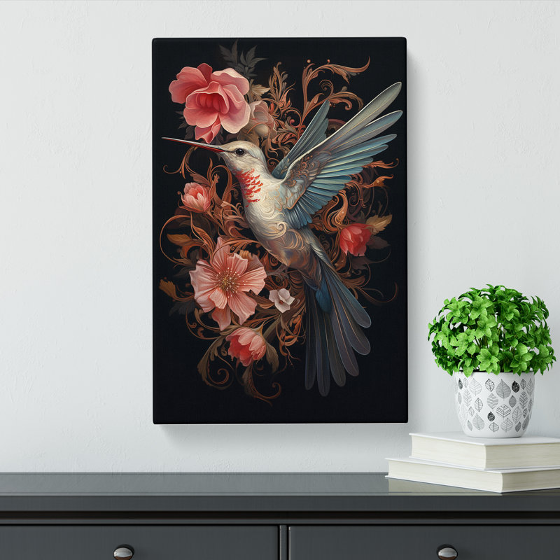 Hummingbird Baroque - Wrapped Canvas, 76cm H x 50cm W x 3cm D