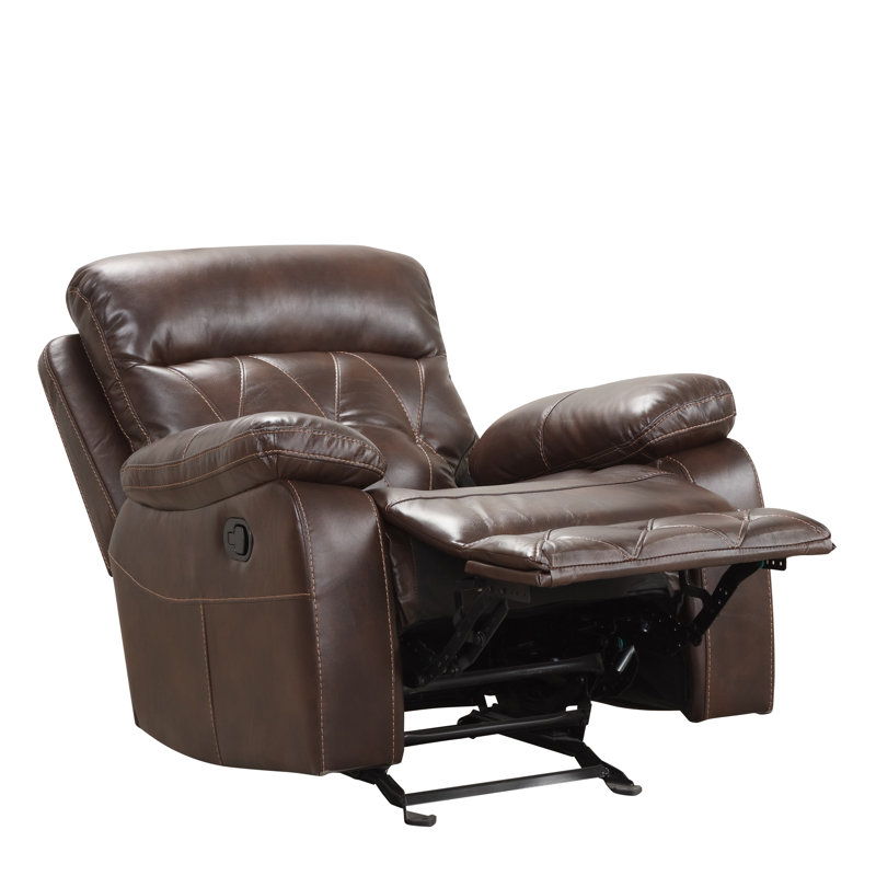 Ensemble de salon inclinable en cuir Ryotaro, 3 pièces: 1 canapé, 1 causeuse, 1 fauteuil