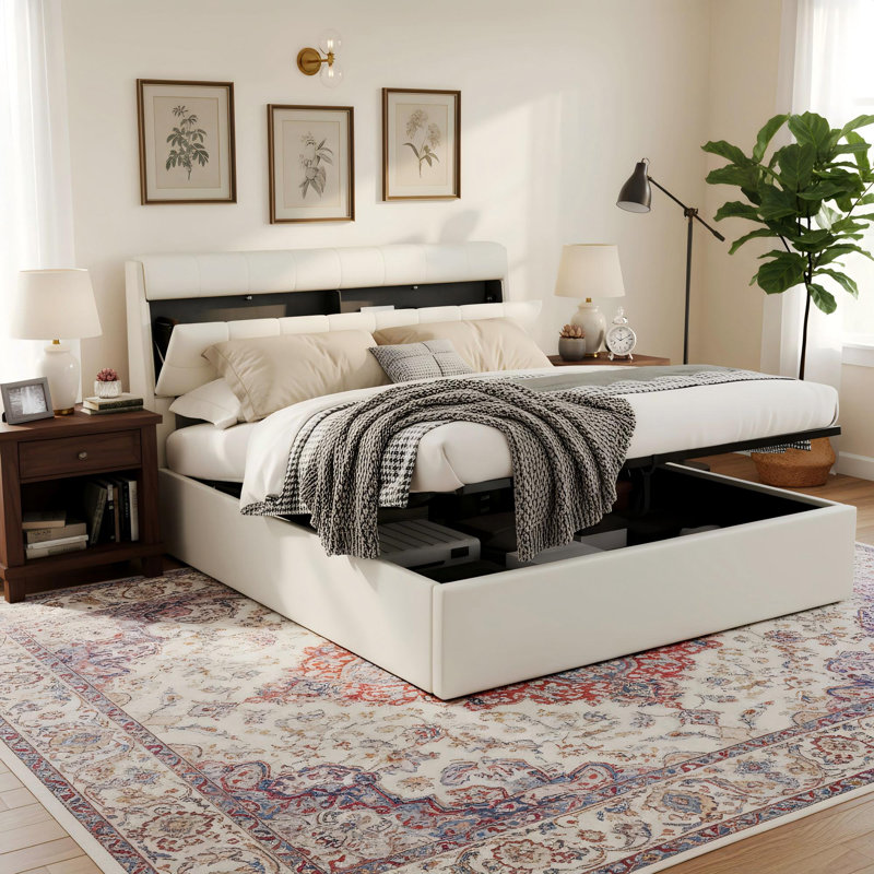 Cartina Bed, Double (4'6), White