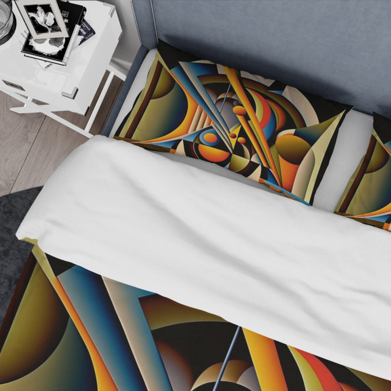 Ensemble de housse de couette circulaire en microfibre / polyester, Housse de couette pour très grand lit et 2 très
