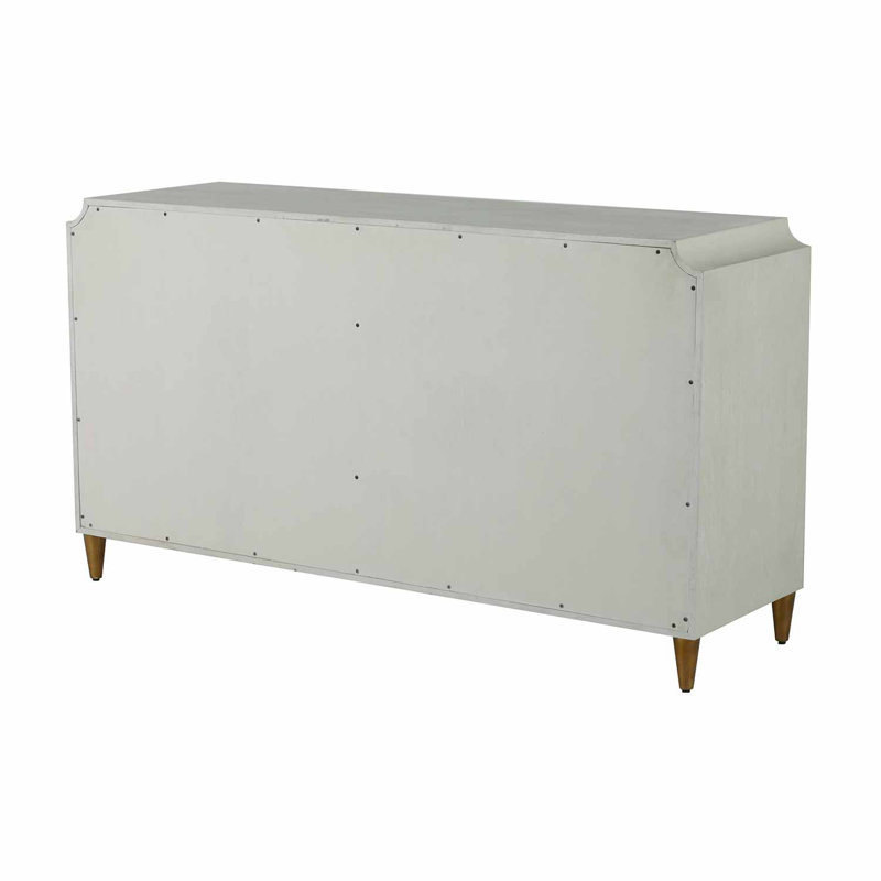 Gabby 60'' White and Gold Mid-century Modern 6-Drawer Dresser