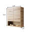 Armoire de salle de bain 26 po avec compartiment ouvert et 2 portes, couleur chêne blanc, contreplaqué élevé, bonne stabilité dimensionnelle pour la cuisine, mécanisme, rangement spacieux, installation simple-130803398