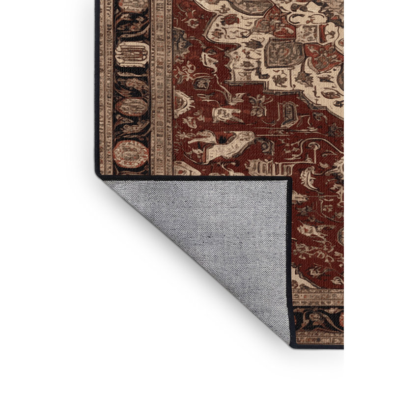 Tapis brun lavable à la machine, Carré 4 pi